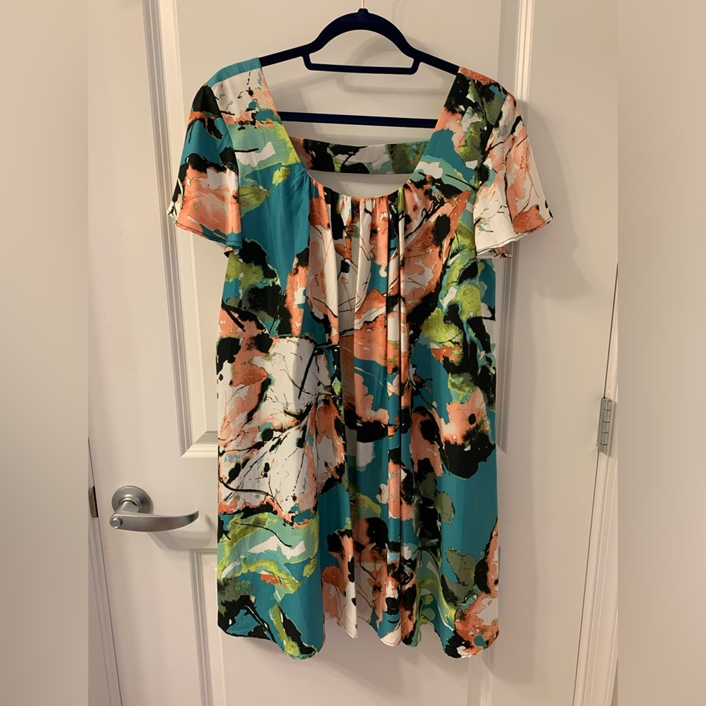 Anthropologie Flowy Abstract Print Dress